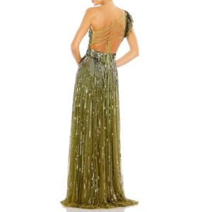 MAC DUGGAL Prom Bridal Wedding Cocktail Formal Green Gown - Size 6 NWT